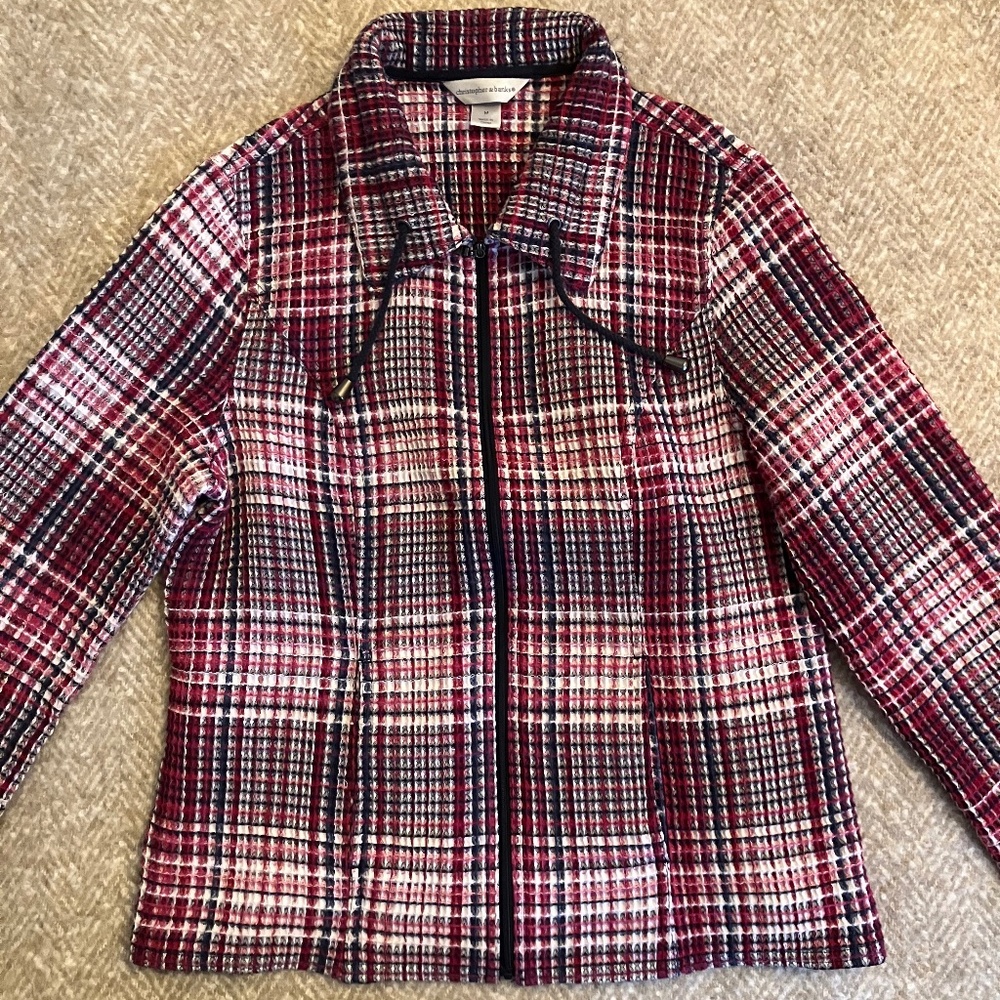Red and Navy Plaid Jacket
